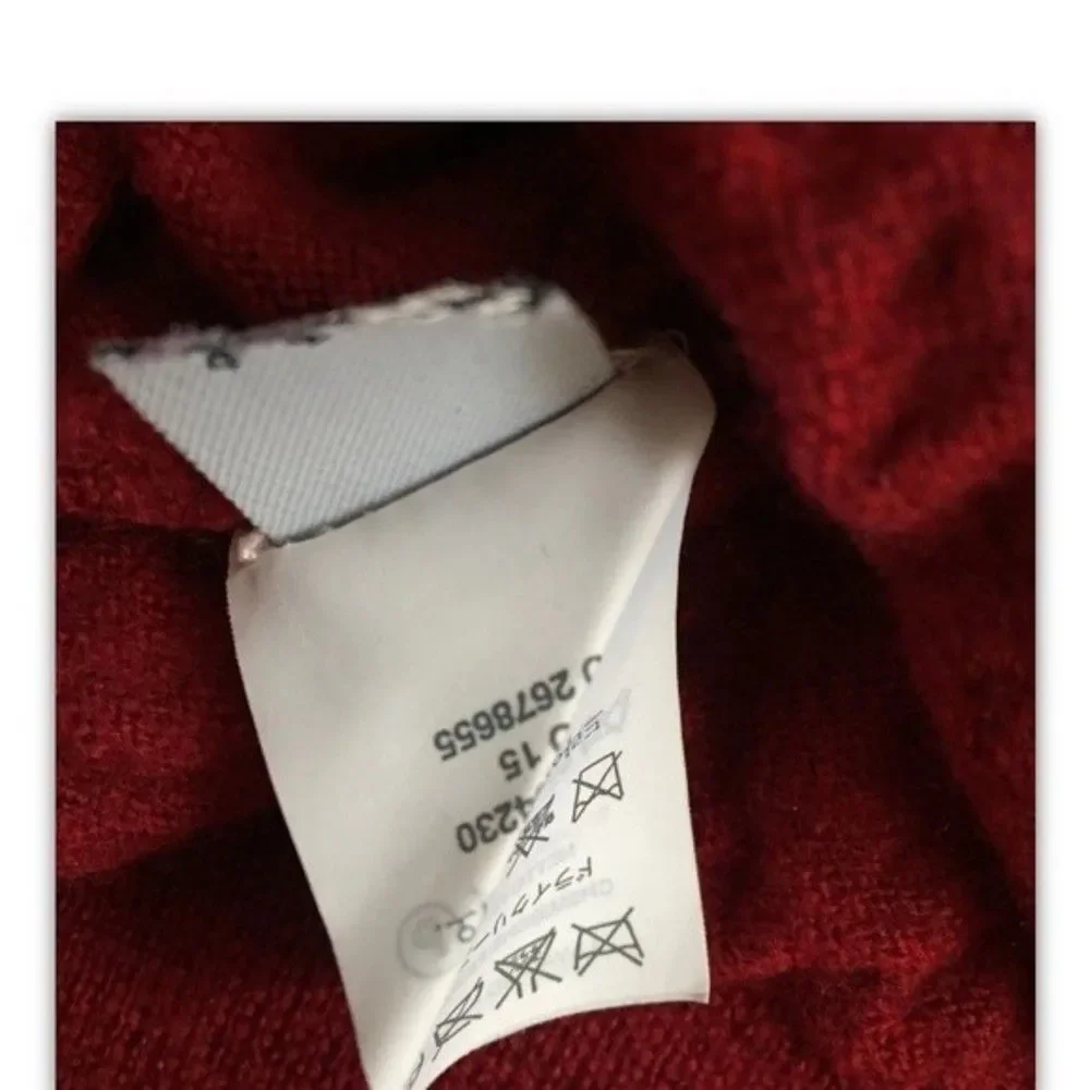 J.Crew Slim Fit V-Neck Mens Knit Sweater Maroon 100% Wool Size Medium